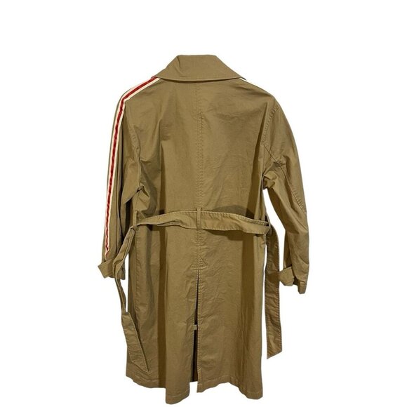 Zara Women's Medium Tan/Brown Trench Coat Button Up with Tie & Side Stripes - Picture 5 of 8